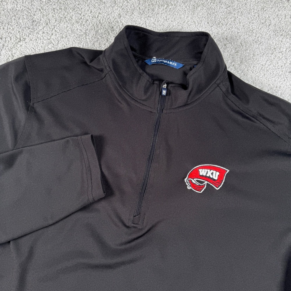 WKU Western Kentucky Hilltoppers 1/4 Zip Pullover Mens M Black Golf Football